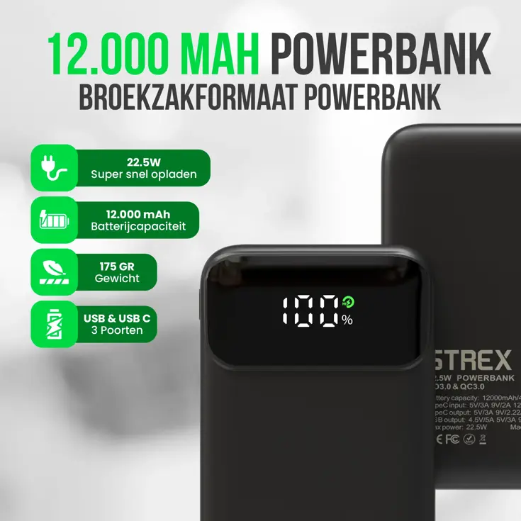 Strex Powerbank 12.000mAh