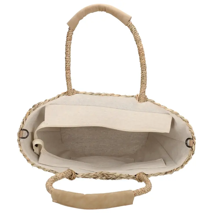 Sola - Rieten Mand - Strandtas - Citroen