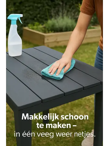 Bijzettafel Zwart - Tuintafeltje 60x39x45 cm