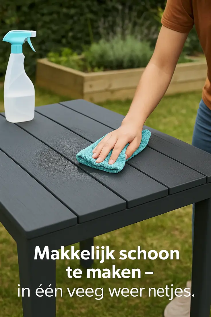 Bijzettafel Zwart - Tuintafeltje 60x39x45 cm