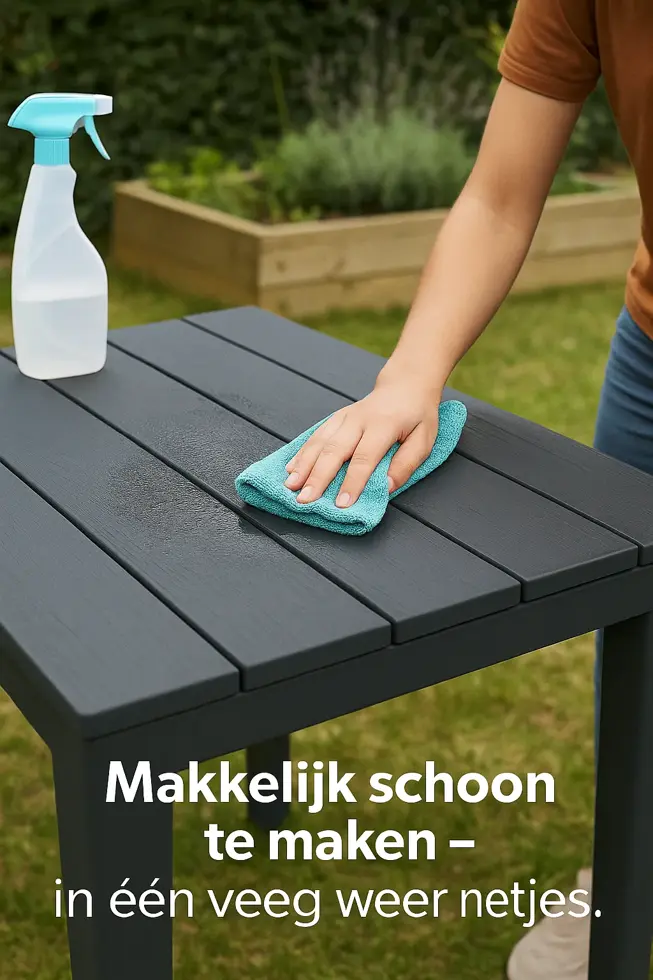 Bijzettafel Zwart - Tuintafeltje 60x39x45 cm