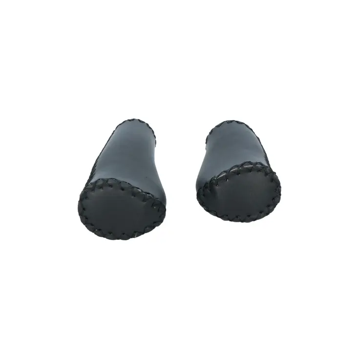 Ergonomische leren handvatten 135/92mm zwart
