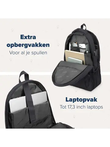 Rugtas – 36L – 17,3 Inch – Zwart