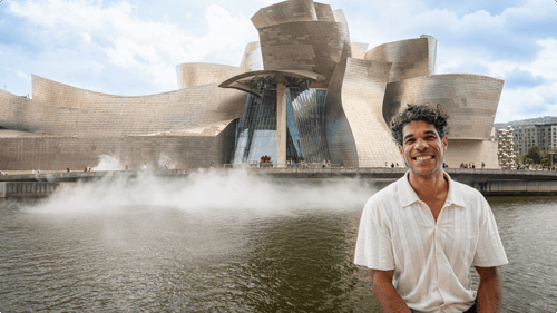 Maurice Lede voor het Guggenheim in Bilbao