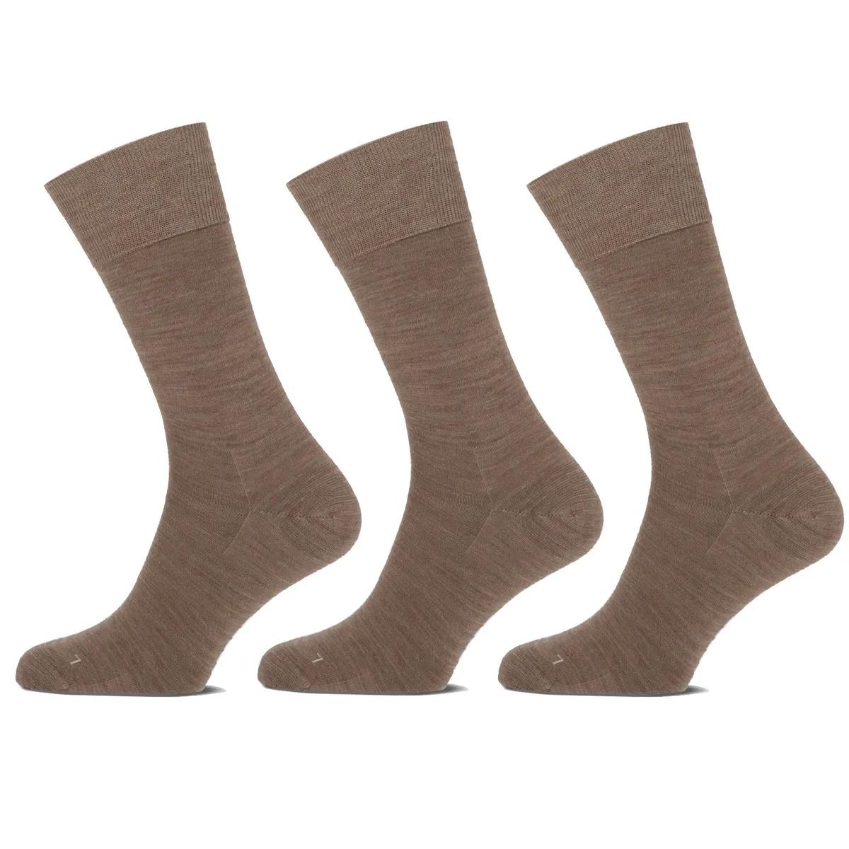 Basset   Casual 3 paar  Merinowollen sokken  Beige