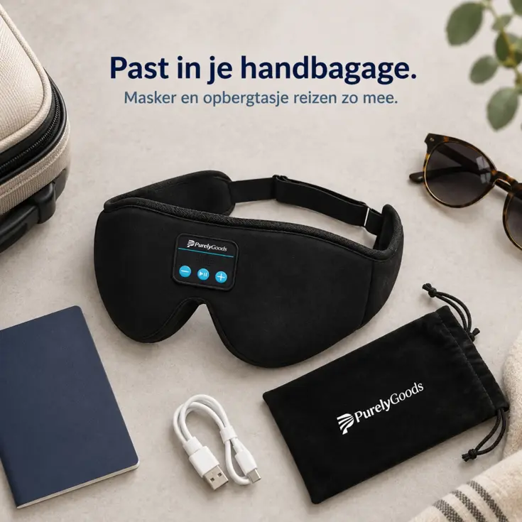 Bluetooth Slaapmasker met Speakers - Zwart