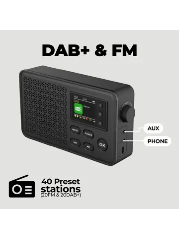 DAB57 DAB+/FM Radio Wekkerfunctie