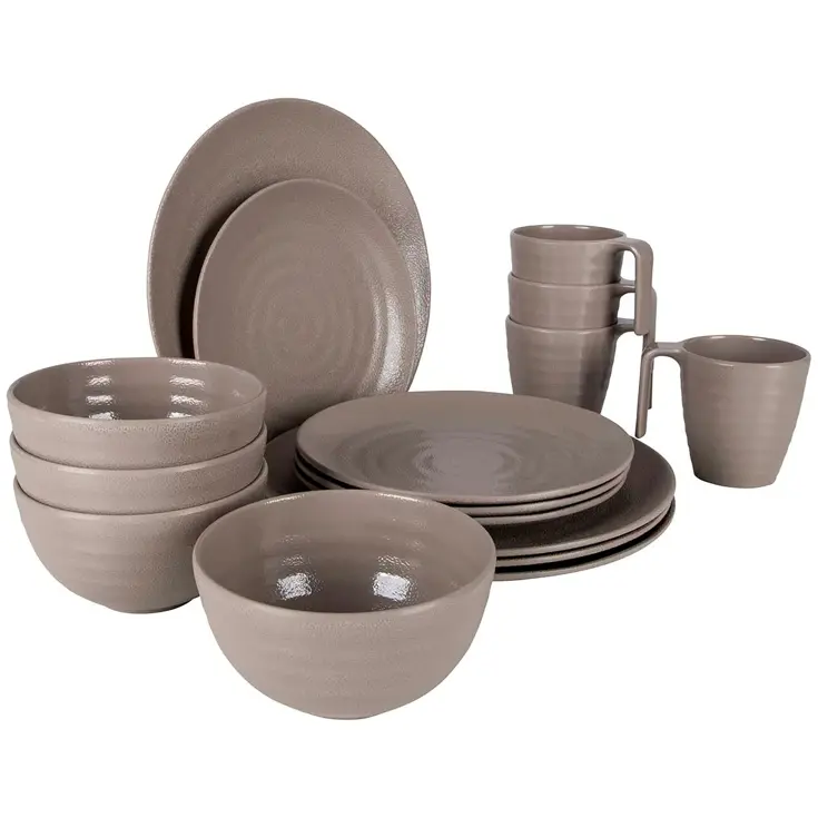 Bo-Camp Servies Stone 16 Stuks