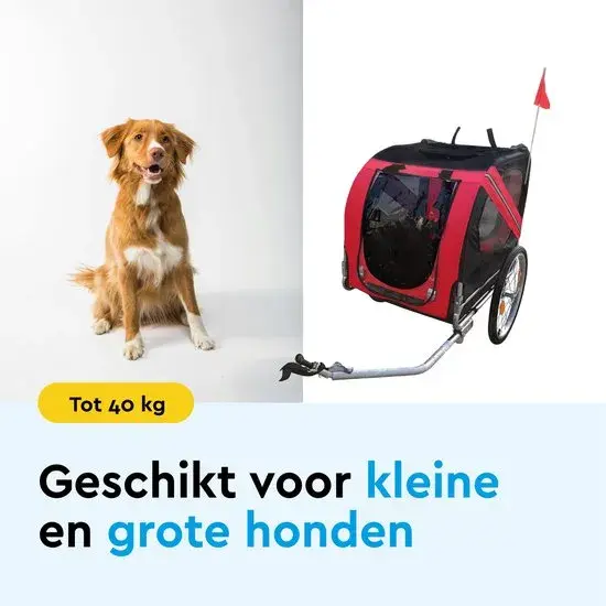 Hondenfietskar – Opvouwbaar –Max. 40 kg-Rood/zwart