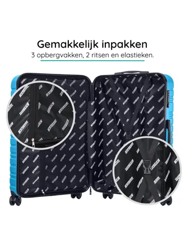 Reiskoffer L ABS 95L met TSA-slot en 360° wielen