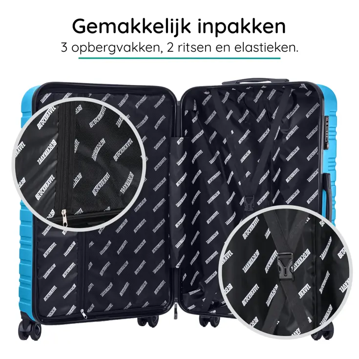 Reiskoffer L ABS 95L met TSA-slot en 360° wielen