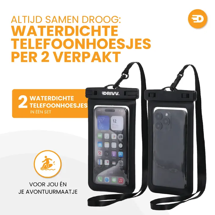 Drivv. Waterdicht Telefoonhoesje - 2 stuks
