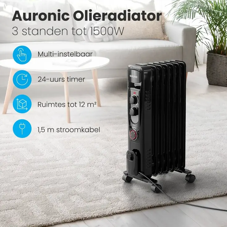 Olieradiator – 1500W – Met thermostaat