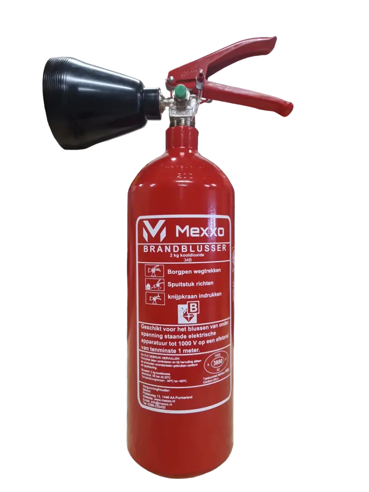 Mexxo CO2 brandblusser 2 kg vorstvrij