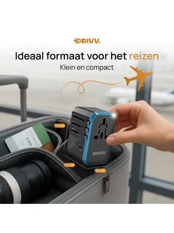 Universele Wereldstekker - USB C