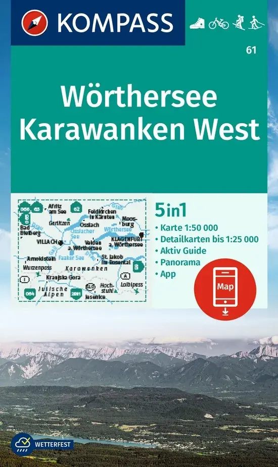 Wandelkaart WK61 Wörthersee - Karawanken West