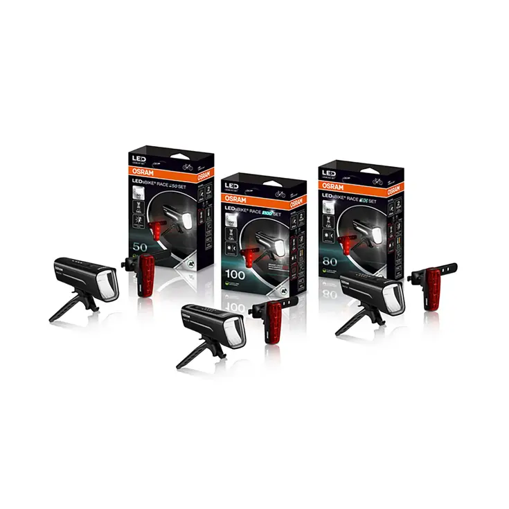 Oplaadbare LED Verlichtingsset 50 LUX voor Fiets