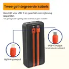 R2B Powerbank 20000 mAh met Ingebouwde Kabels
