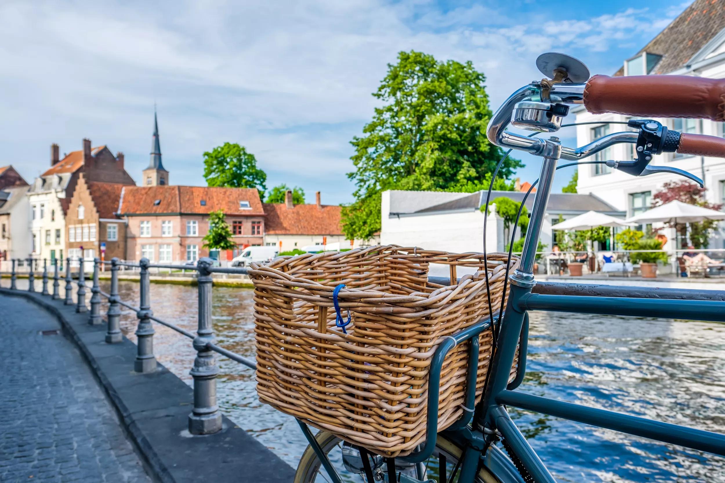 Bruges (Brugge) cityscape with bike, Flanders, Belgium