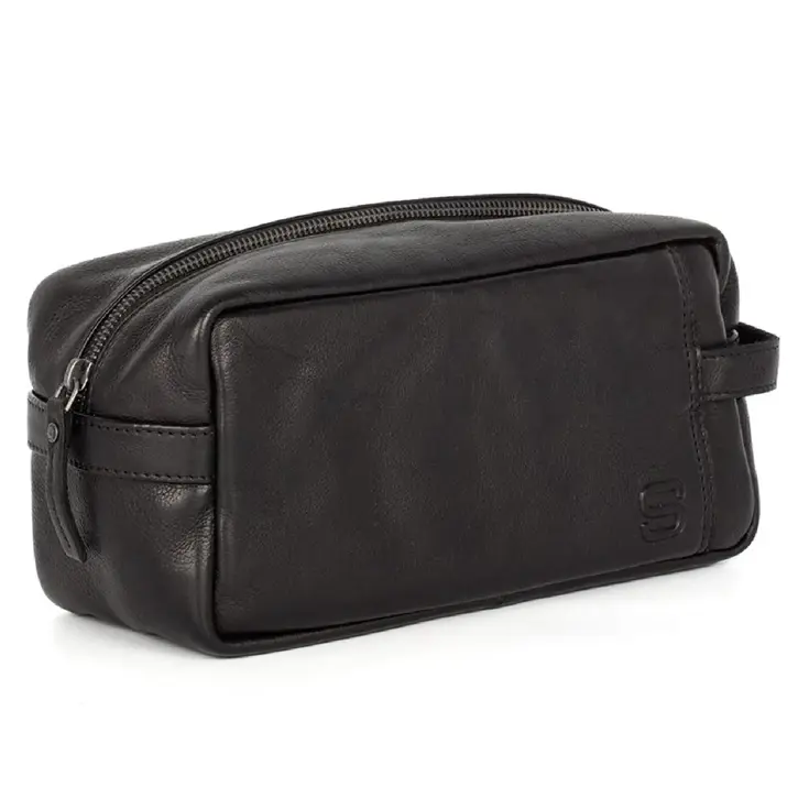 Pecos - Leren toilettas - 4 insteekvakken