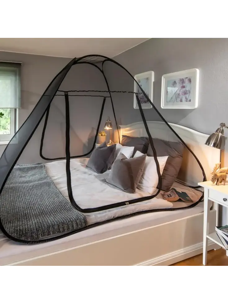 Bedtent Pop Up klamboe - 200x180cm - Zwart