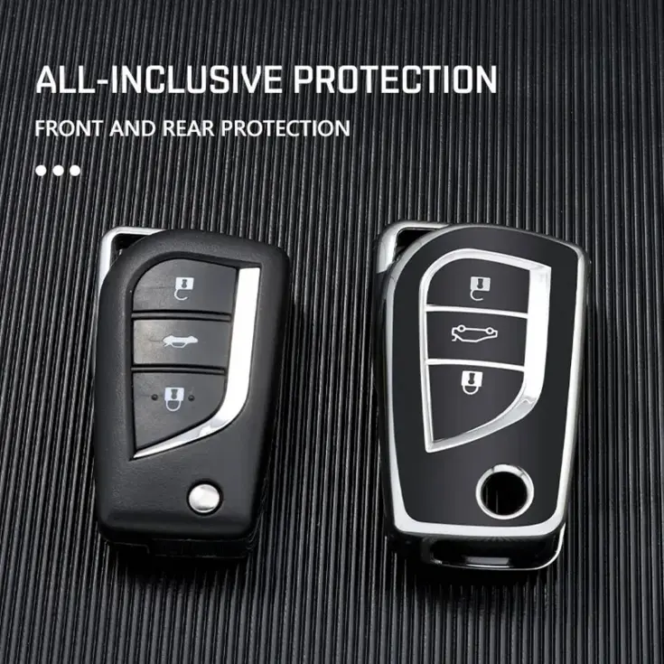 TPU Sleutelhoesje voor Toyota zwart C3