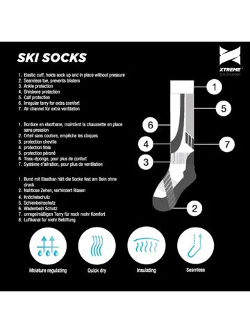 2 paar - Unisex - Skisokken