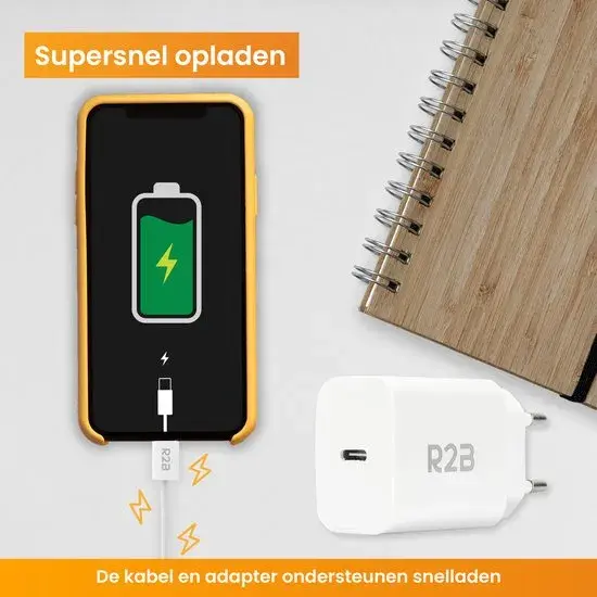 USB-C Kabel 2 meter met USB-C Adapter