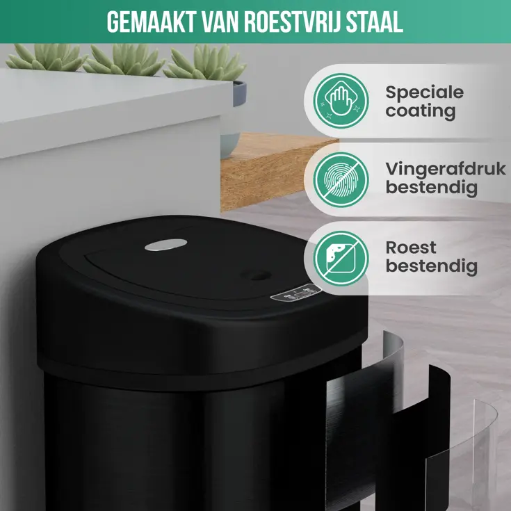 Avalo Prullenbak met Sensor 50L - RVS