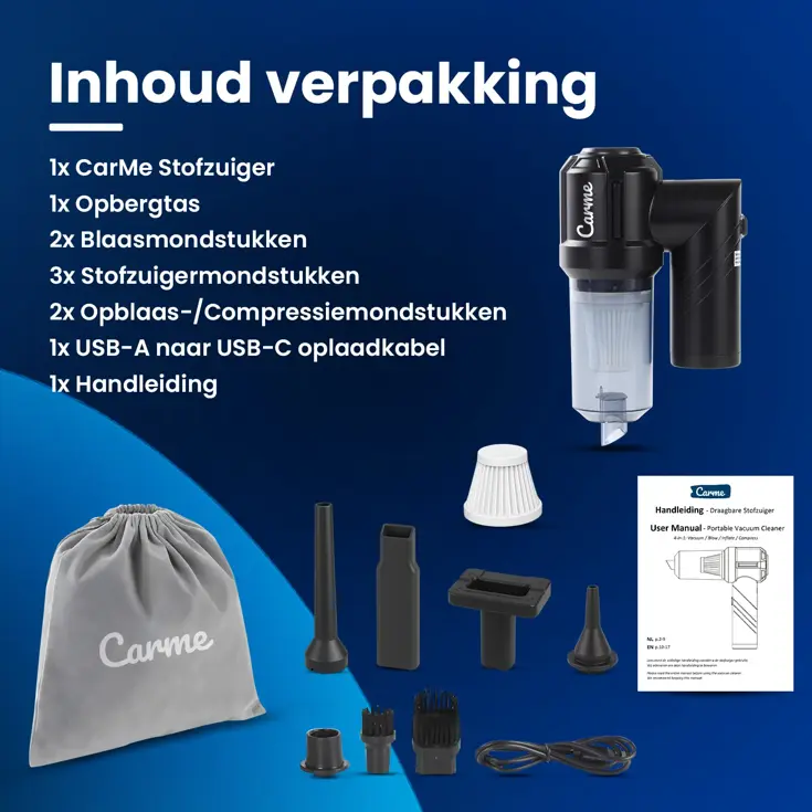2-in-1 Auto Stofzuiger - Opvouwbaar