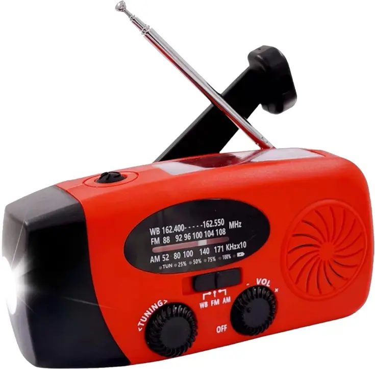 Noodradio Solar Opwindbaar - FM/AM - 5000mAh