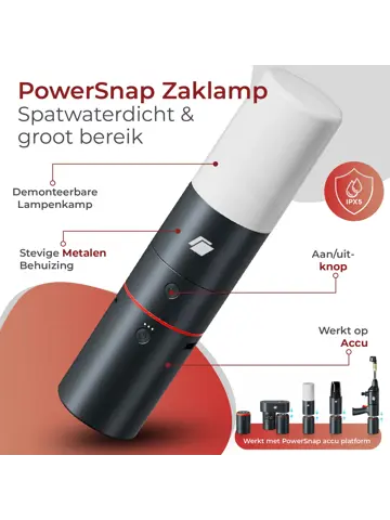 PowerSnap 12W LED-Zaklamp 400m Bereik SOS