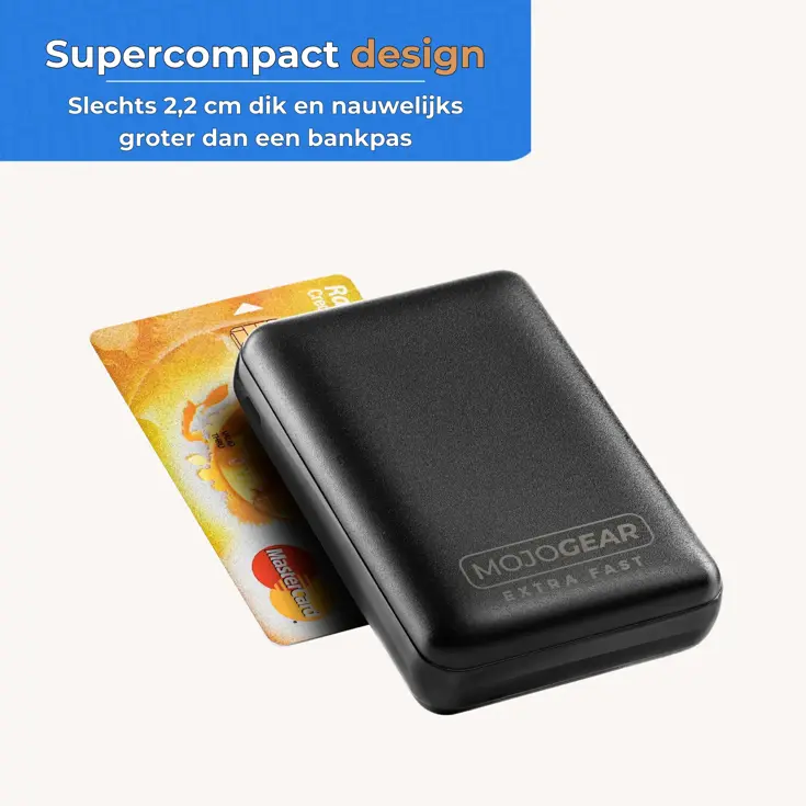 Mini Extra Fast Powerbank 10.000 mAh – 3 poorten