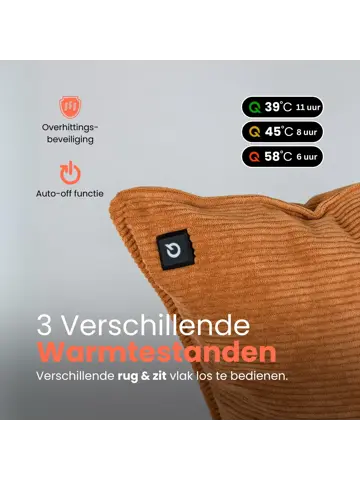 Qnuss Warmtekussen Ribstof 45x45