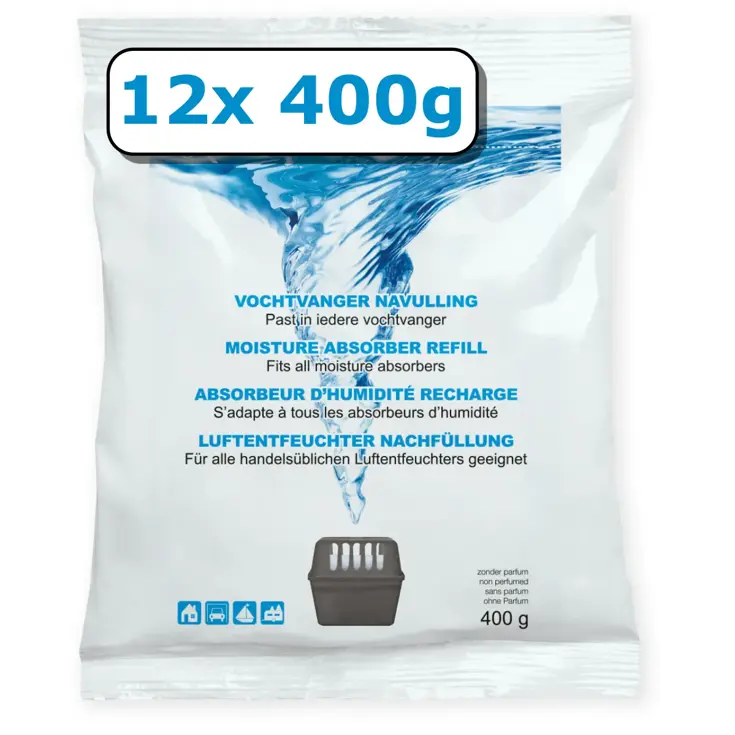 Vochtvanger navulling - 12x - 400 gram - neutraal