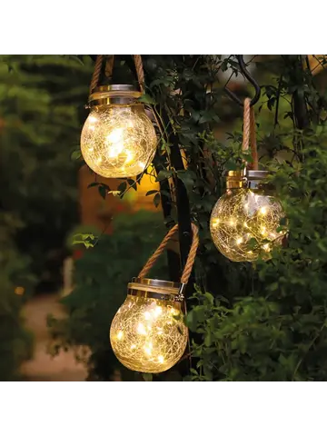 RexTech Solar hanglamp Betsy - Glazen bol