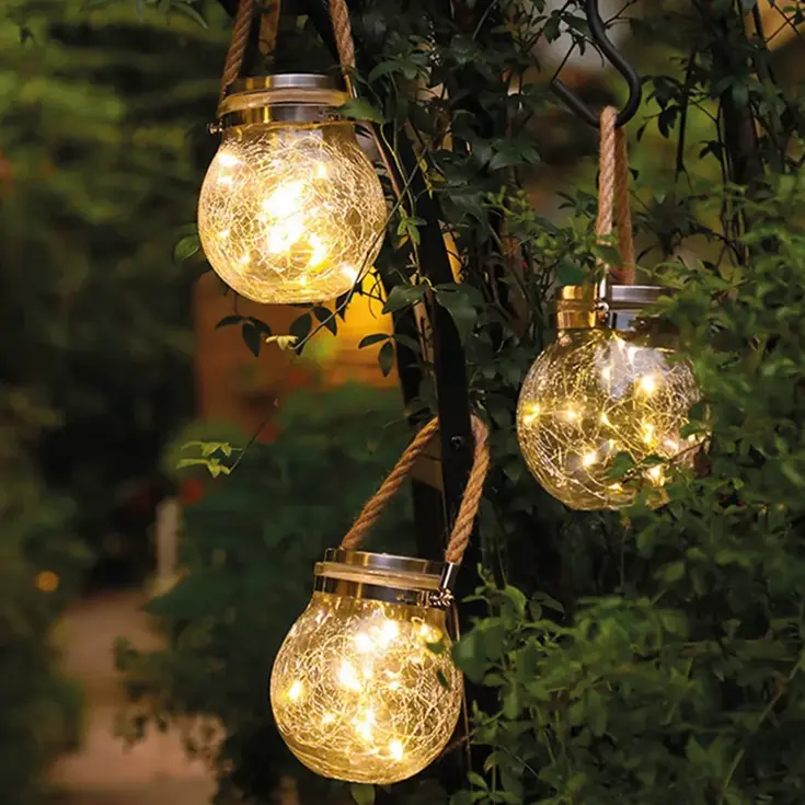 RexTech Solar hanglamp Betsy - Glazen bol