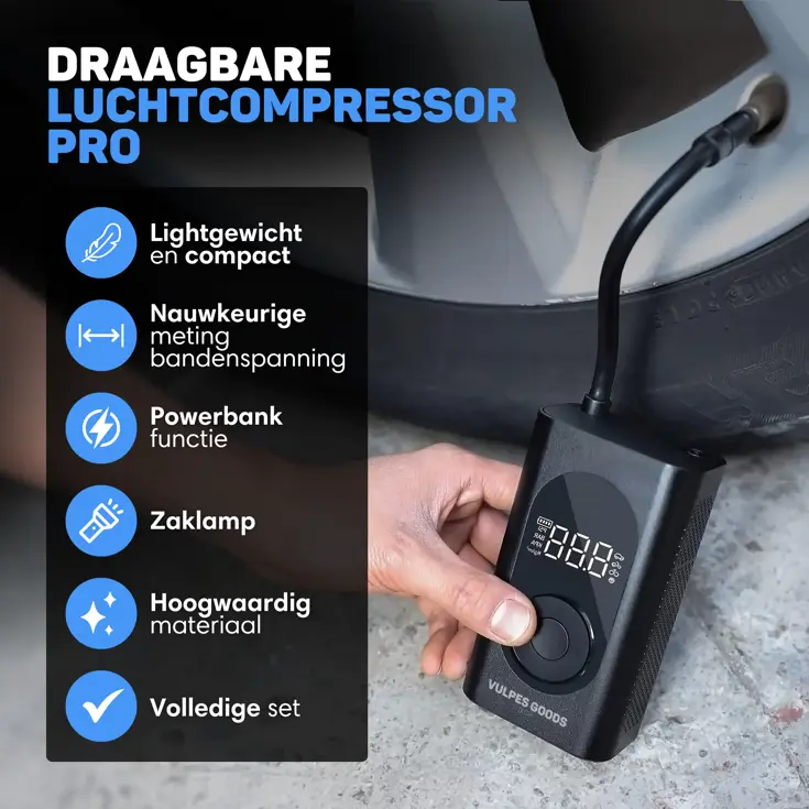 Autocompressor - Bandenpomp - Inclusief reistas