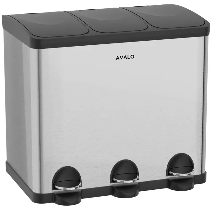 Avalo Prullenbak 3x20L - RVS