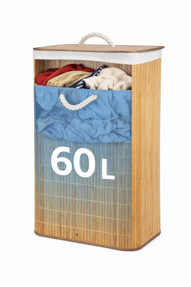 Wasmand Bamboe Opvouwbaar 60L