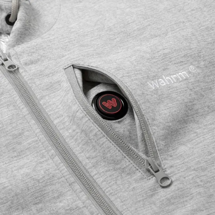 Infrarood Verwarmde Zipper Hoodie – Dames  Grijs