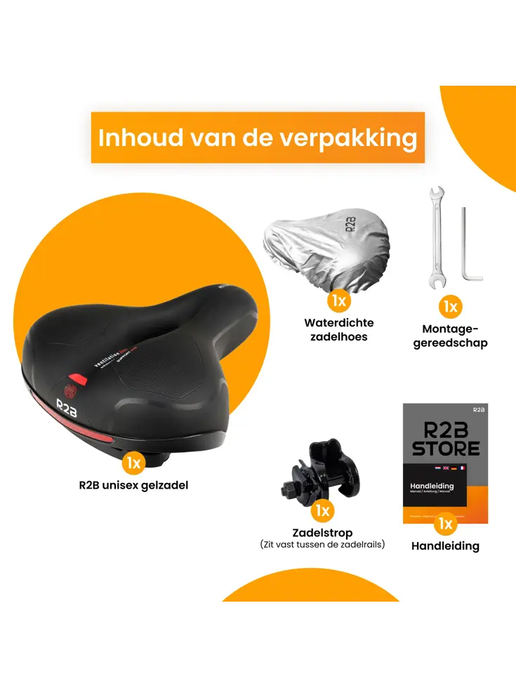Fietszadel met Waterdichte Zadelhoes
