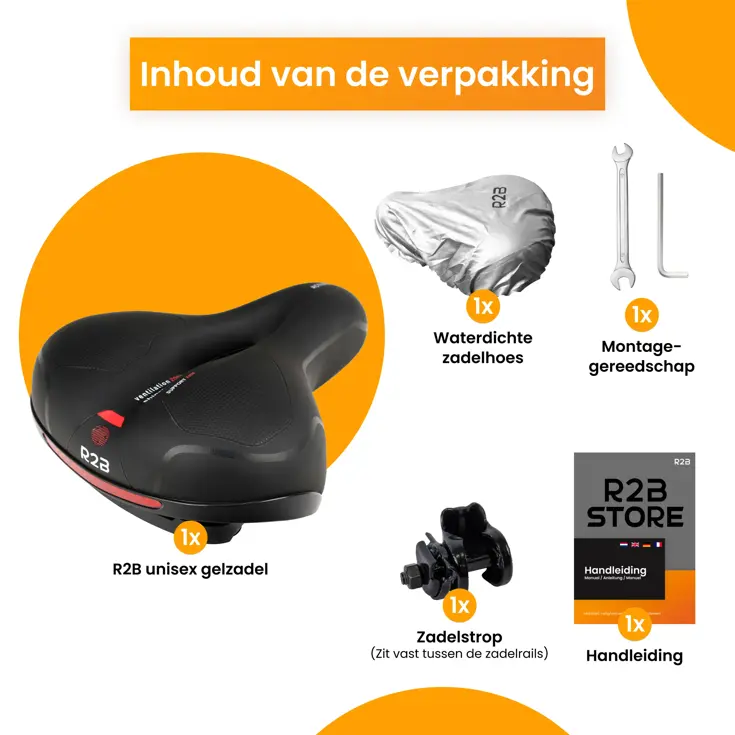 Fietszadel met Waterdichte Zadelhoes