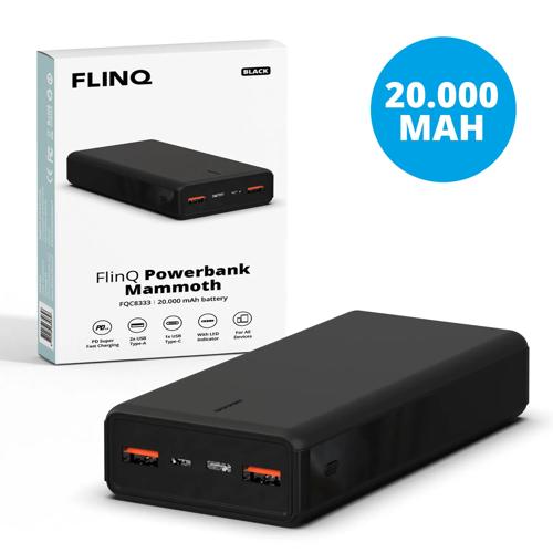 Powerbank 20.000 mAh - Zwart