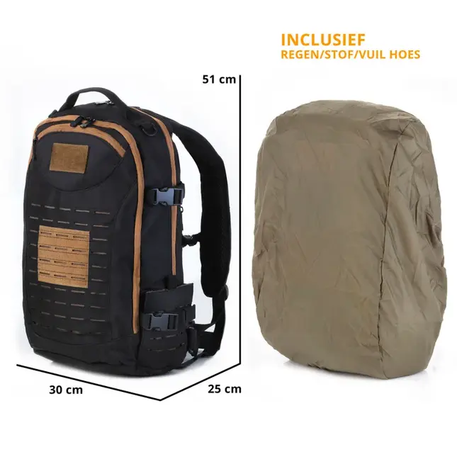 Rugtas 27L met regenhoes