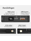 KNVB Powerbank 10.000 mAh met geïntegreerde kabels