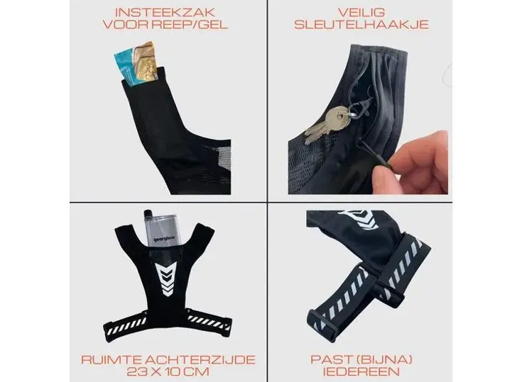 Reflecterend hardloopvest met opbergvakken