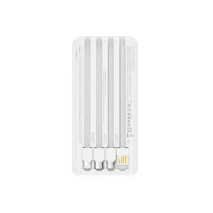 Powerbank 10000mAh - Vier Ingebouwde Kabels