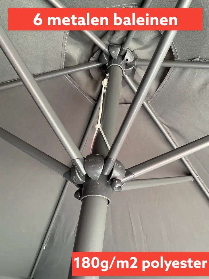 CUHOC Parasol Grijs Ø3m + grote Voet en hoes