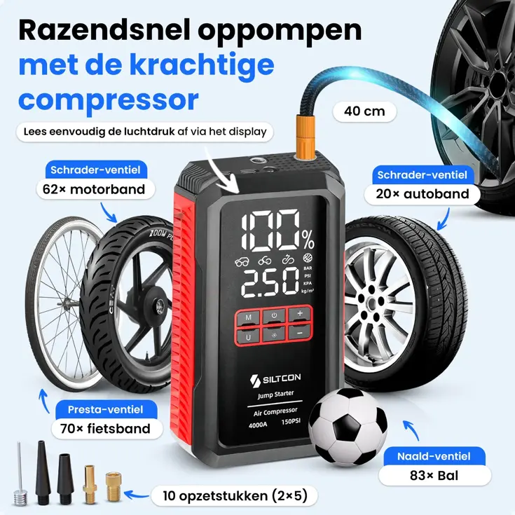 Jumpstarter - Compressor - 4000A & 10,8 Bar